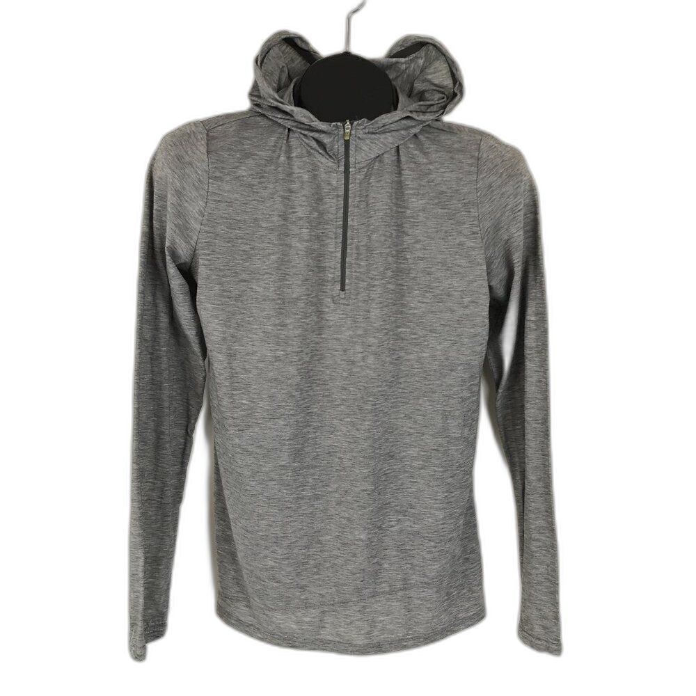 Horny Toad Swifty 1/4 Zip T Hoodie Pullover Women's Small Gray Stretch Active